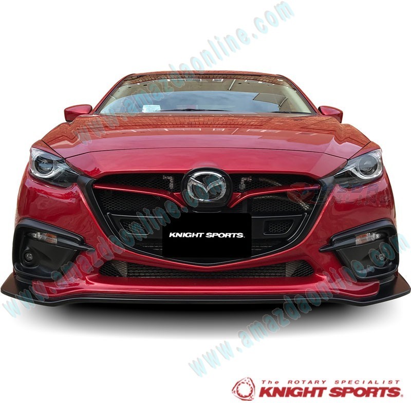 KnightSports Kit Aero de Parachoques Delantero con Parrilla Tipo-2 para 2013-2016 Mazda3 [BM]