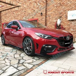 KnightSports Kit Aero de Parachoques Delantero con Parrilla Tipo-2 para 2013-2016 Mazda3 [BM]
