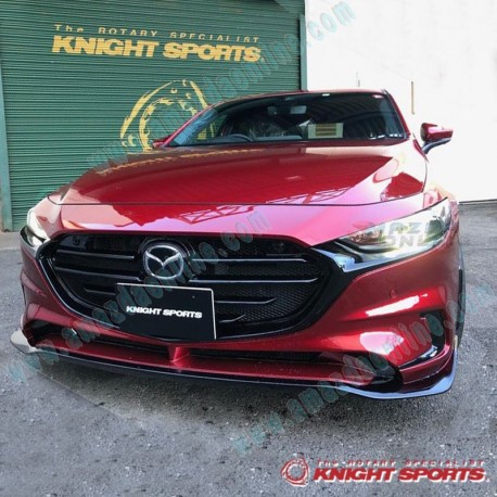 KnightSports Front Bumper with Grill Cover Aero Kit [Type-1] fits 2019-2024 Mazda3 [BP] Fastback