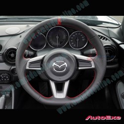AutoExe Nappa Flat Bottom Steering Wheel fits 17-24 Mazda MX-5 RF MiataRF [NDRF]