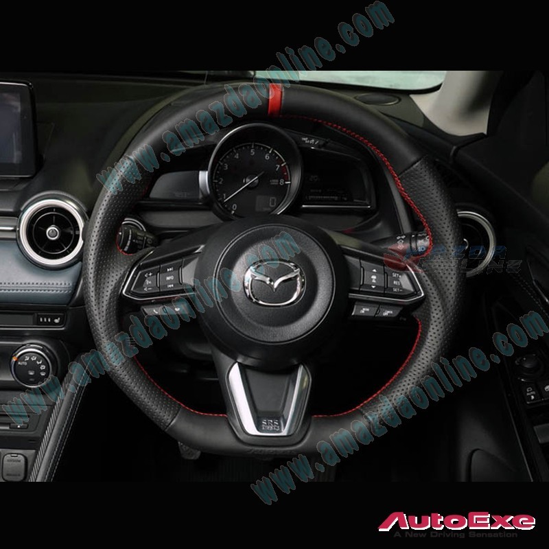 AutoExe Volante de Cuero Nappa con Fondo Plano 2017-2024 Mazda CX-5 [KF]