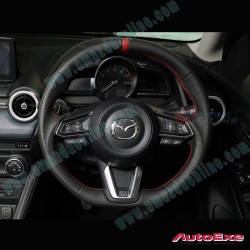 AutoExe Nappa Flat Bottom Steering Wheel fits 19-22 Mazda2 [DJ]