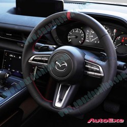 AutoExe Volante de Cuero con Fondo Plano 2019-2024 Mazda3 [BP,BR]