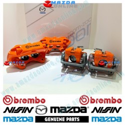 Miata 30th Anniversary Racing Orange Front Brembo and Rear Nissin Brake Caliper Sets fits Miata [ND,NE] and Miata RF [NDRF]