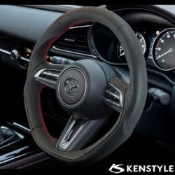 Kenstyle Flat Bottom Leather with Stitching Steering Wheel fits 2021-2024 Mazda MX-30 [DR]